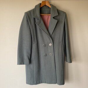Vintage teal wool blend coat